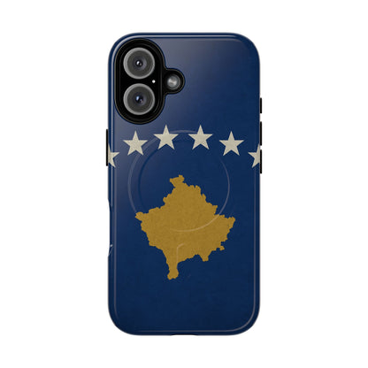 Kosovo Flag Tough iPhone Case — Navy Blue Stars & Gold Map (MagSafe compatible)  Shamo's iPhone 16 / Glossy