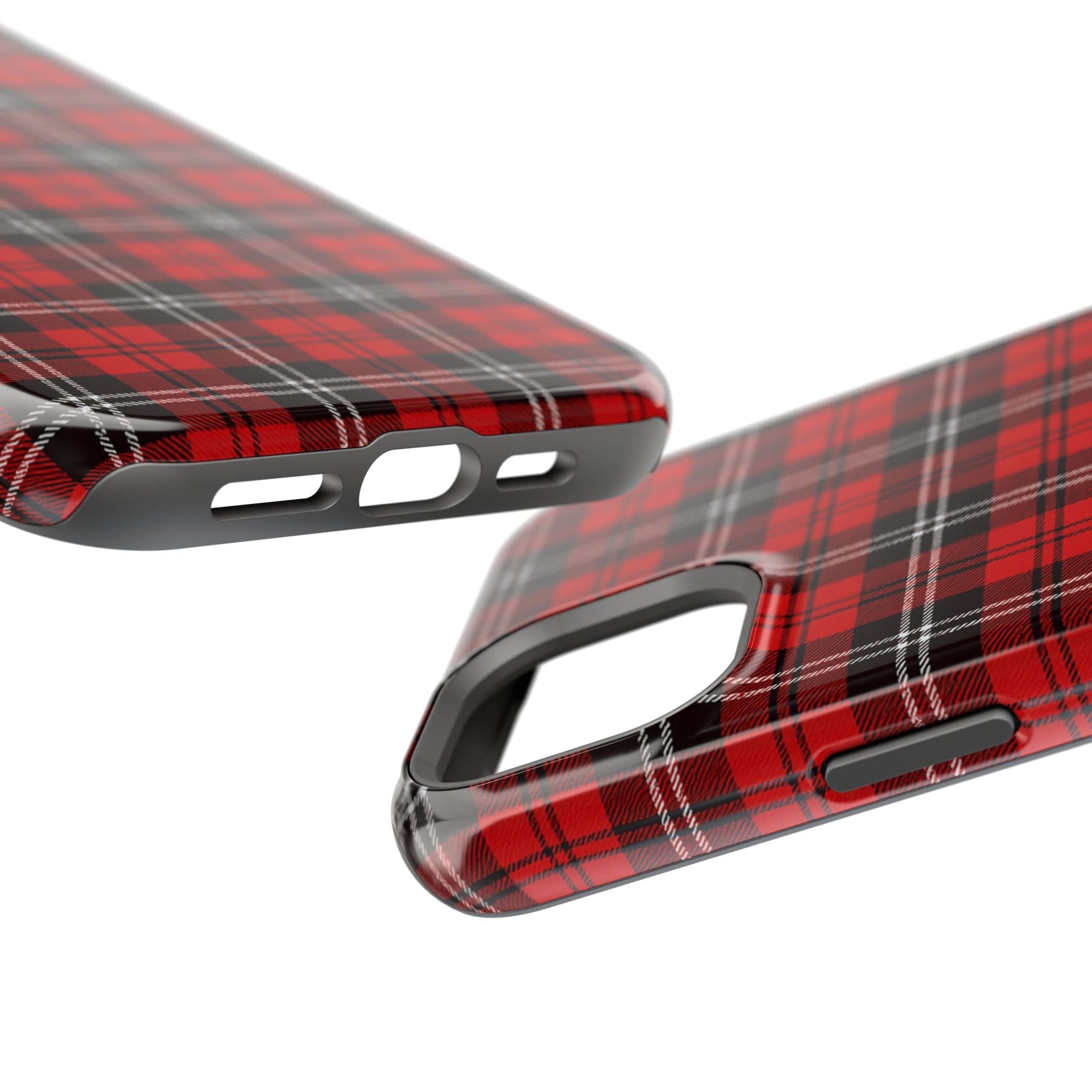Red Tartan Plaid Impact-Resistant iPhone Case | MagSafe compatibility  Shamo's