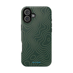 Topographic Green Magnetic Impact-Resistant iPhone Case | MagSafe compatible  Shamo's iPhone 16 Plus / Matte