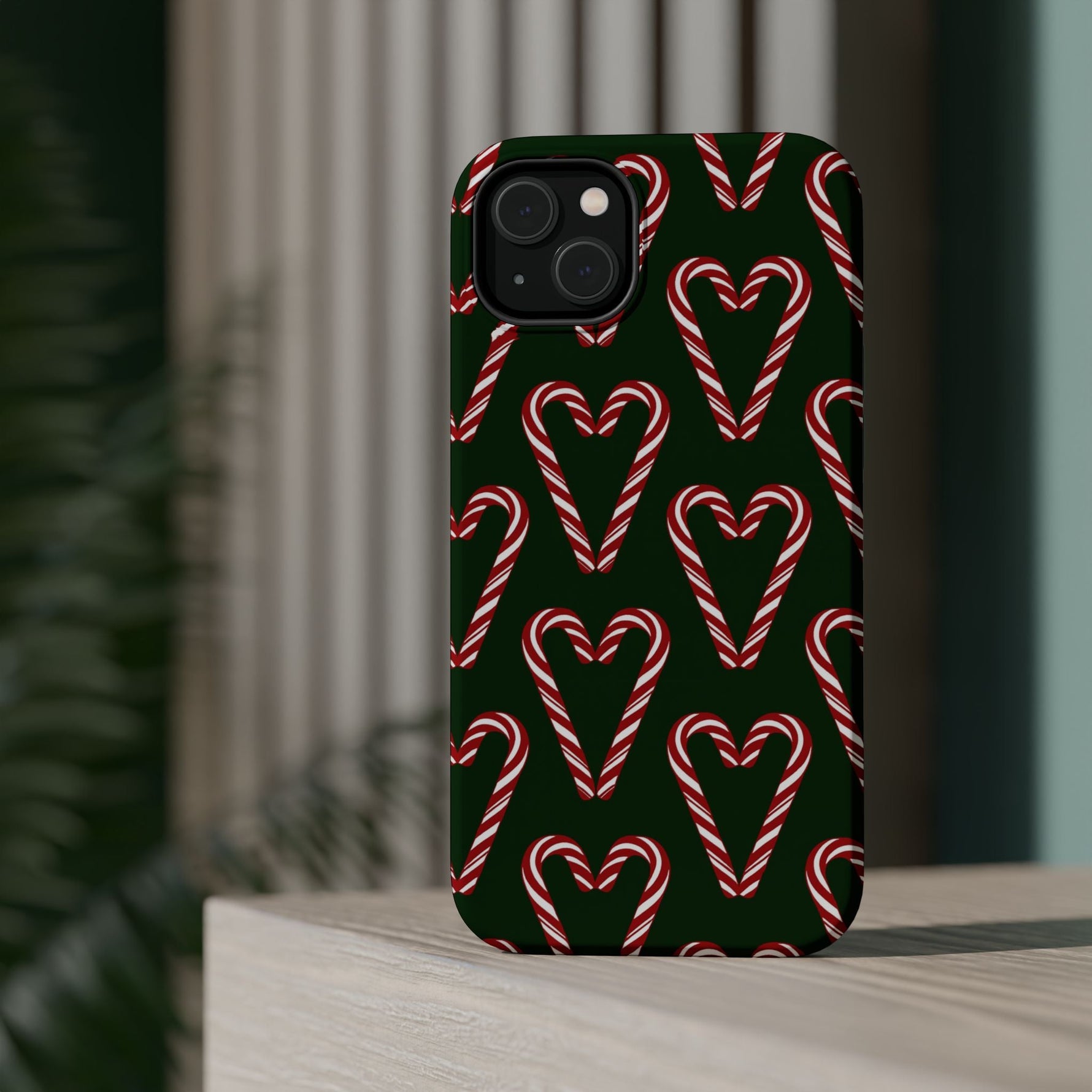 Candy Cane Heart MagSafe Impact-Resistant iPhone Case  Shamo's