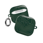 Topographic Green AirPod Case, Minimal Contour Design
