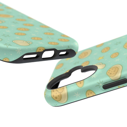 Cookie & Coffee Pattern Tough iPhone Case — Impact-Resistant