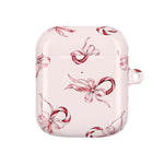 Floral Ribbon AirPod Case — Pink Bow Pattern Protective Cover