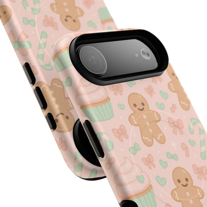 Gingerbread Candy Holiday Tough iPhone Case | compatible with MagSafe