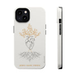 Minimalist Impact-Resistant iPhone Case, Heart Root Illustration ("Growth. Healing. Strength.") MagSafe Compatible - iPhone 13 / Matte - Shamo's