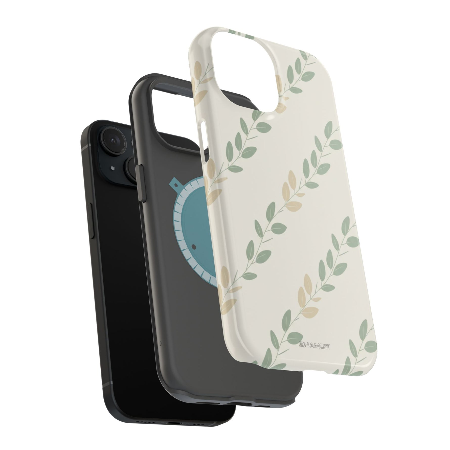 Eucalyptus Floral Laurel Magnetic Impact-Resistant Phone Case with MagSafe - iPhone 17 / Glossy - Shamo's