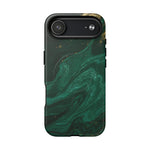 Emerald Marble with Gold Veins iPhone Case | with MagSafe  Shamo's iPhone 17 Air / Matte