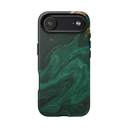 Emerald Marble with Gold Veins iPhone Case | with MagSafe  Shamo's iPhone 17 Air / Matte
