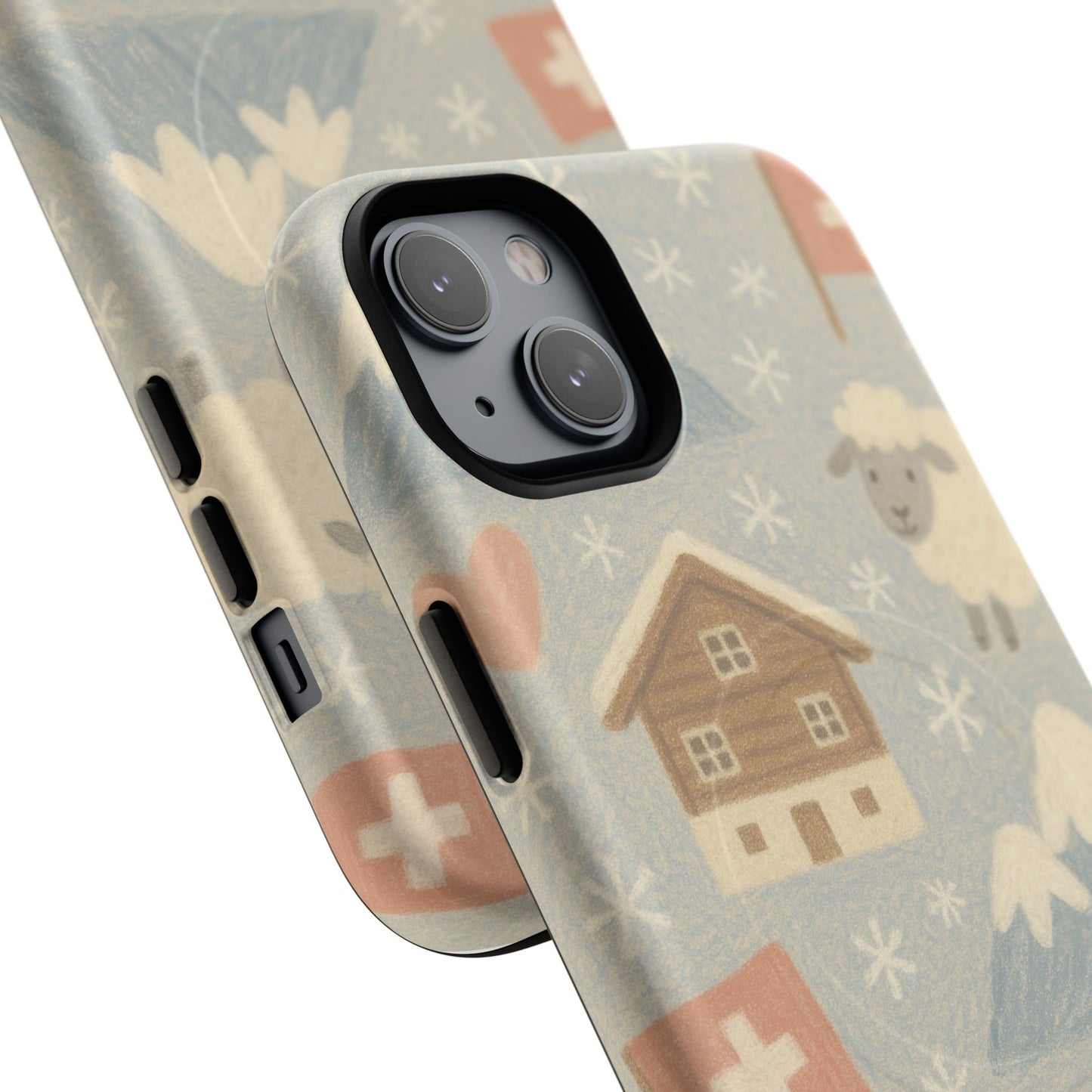 Swiss Chalet Sheep Pattern Tough MagSafe iPhone Case