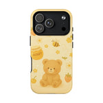 Cute Honey Teddy Bear iPhone Case — Yellow Bee & Honey Pot Design with MagSafe - Shamo's