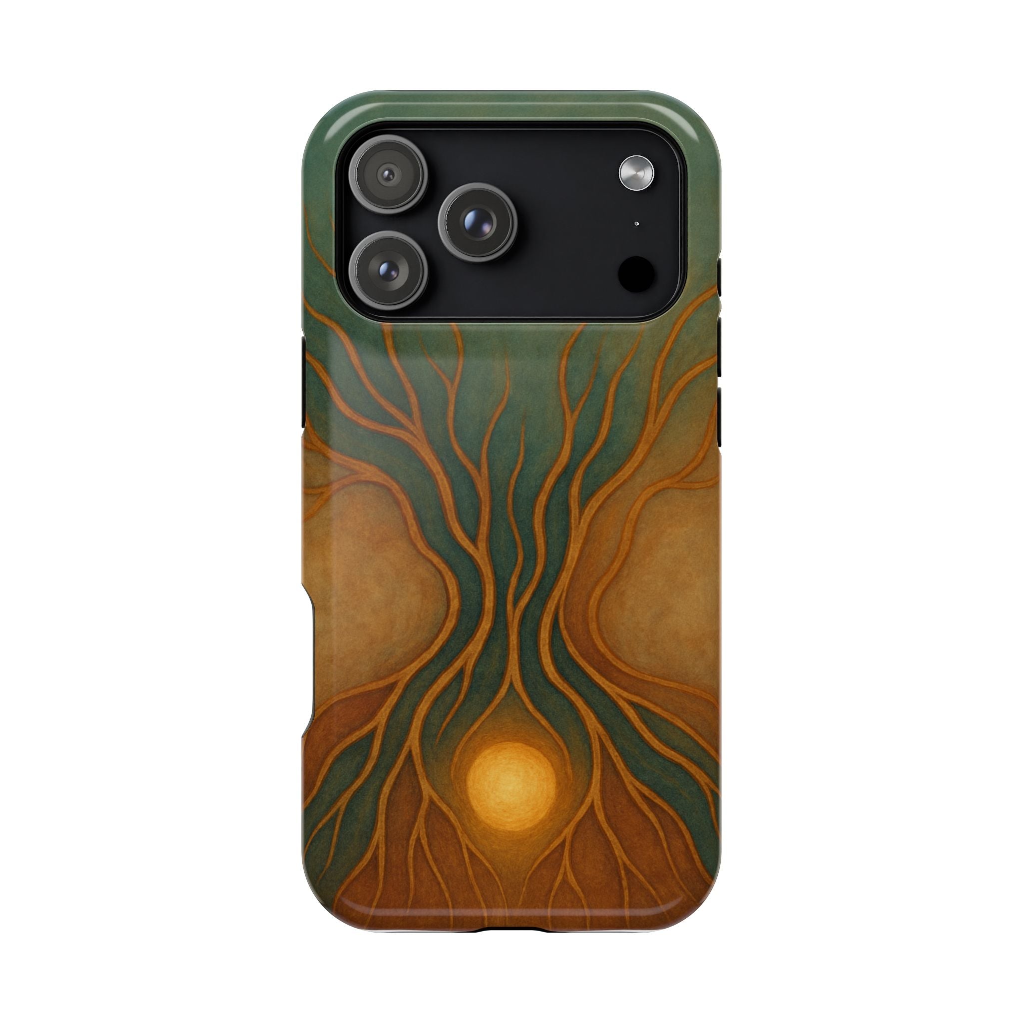 Abstract Tree of Life Design Golden Origin iPhone Case | MagSafe Compatible  Shamo's iPhone 17 Pro Max / Glossy
