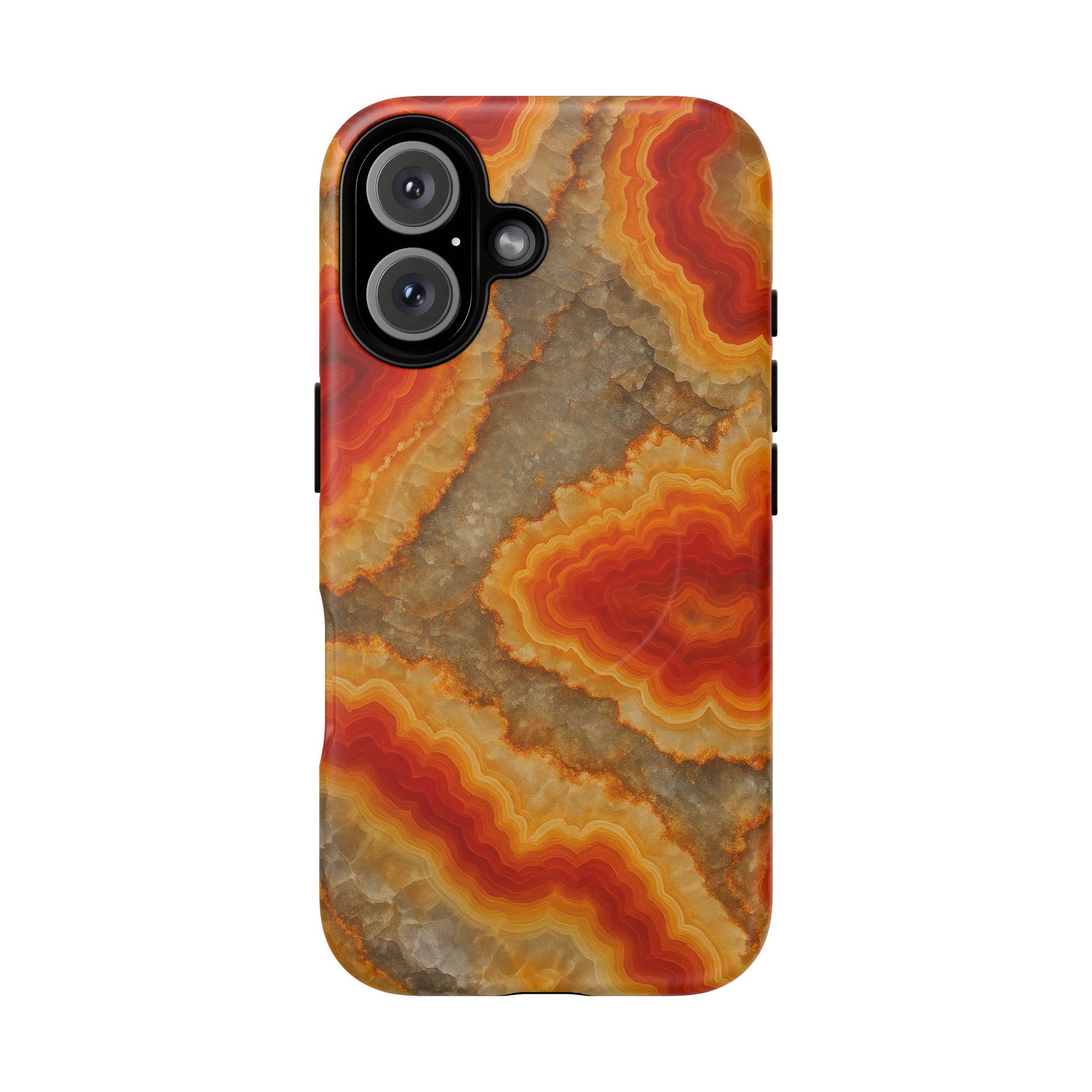 Agate Glow Marble iPhone Case Orange Geode Stone Design with MagSafe - Shamo's