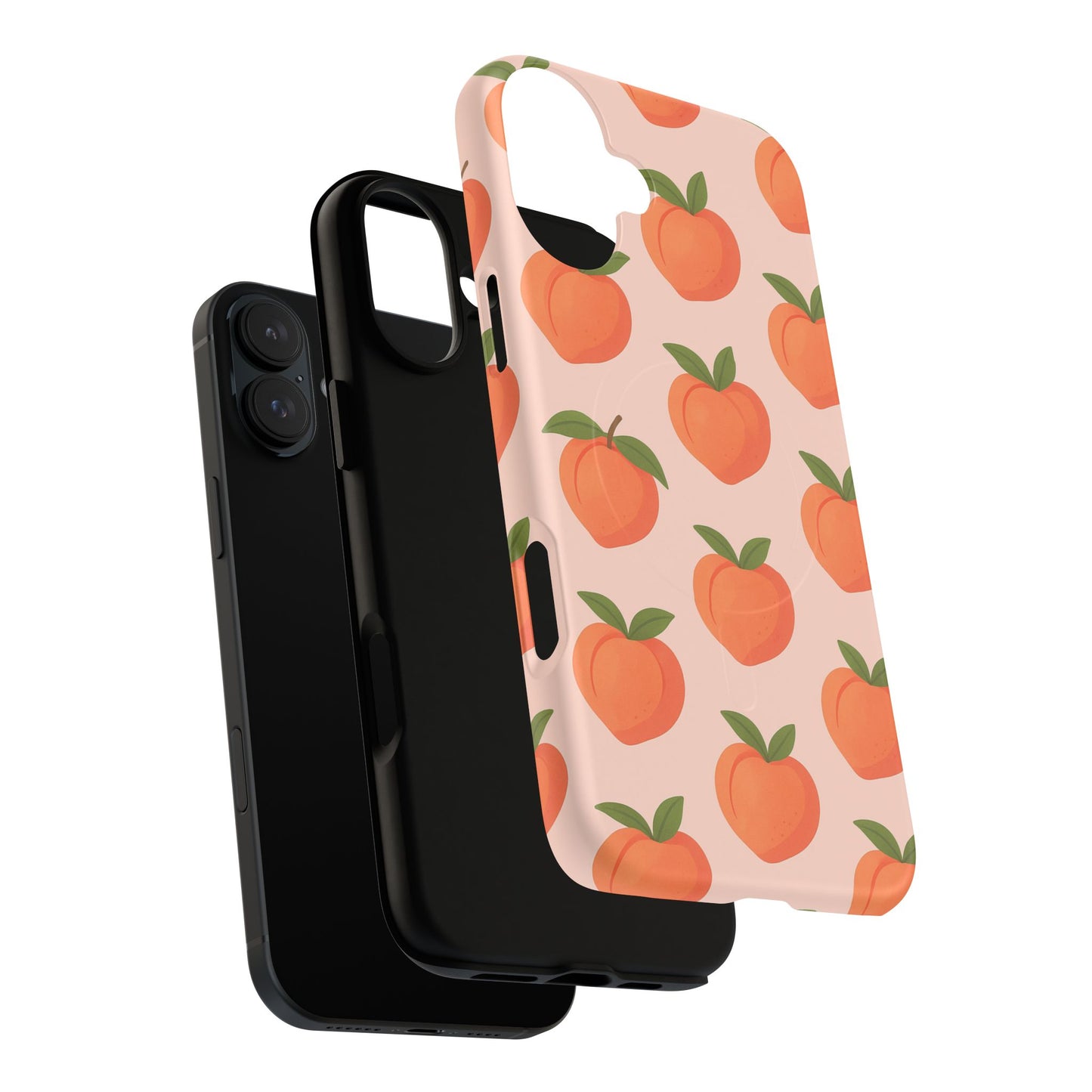 Peach Pattern Fruit Case for iPhone | MagSafe Compatible
