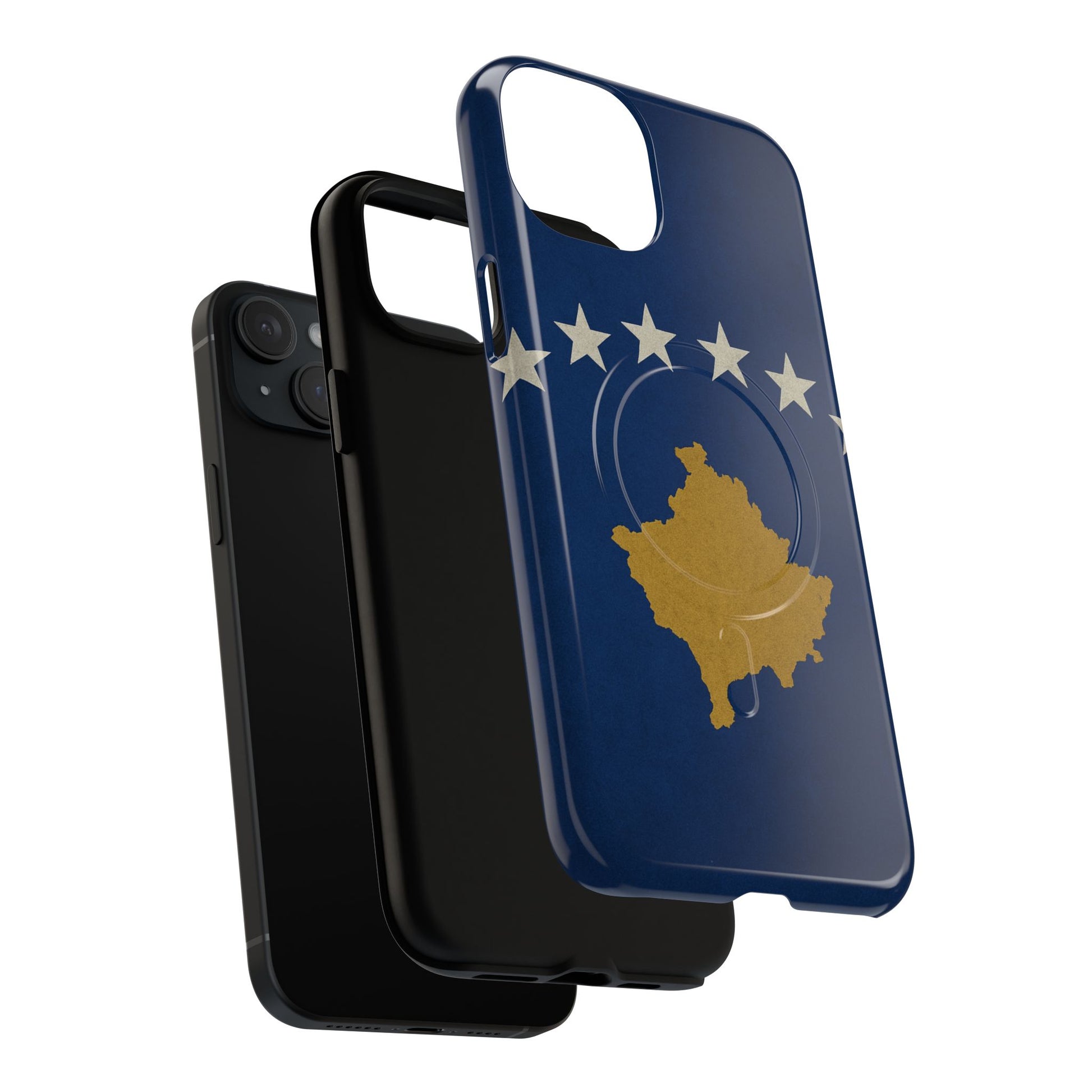 Kosovo Flag Tough iPhone Case — Navy Blue Stars & Gold Map (MagSafe compatible)  Shamo's