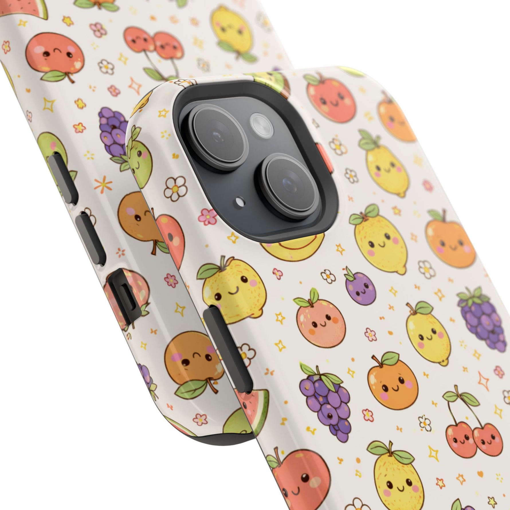 Cute Kawaii Fun Fruit Pattern Magnetic Impact-Resistant iPhone Case with MagSafe Compatibility