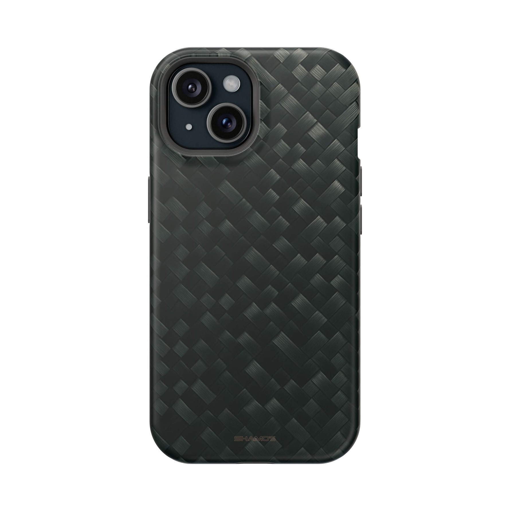 Dark Carbon Fiber Texture Magnetic Impact-Resistant iPhone Case | MagSafe compatible - iPhone 15 / Matte - Shamo's