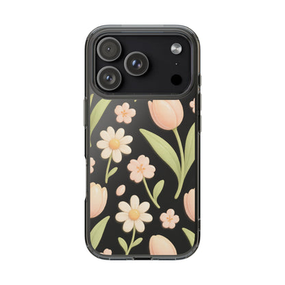 Floral Impact-Resistant Clear iPhone Case - Shamo's