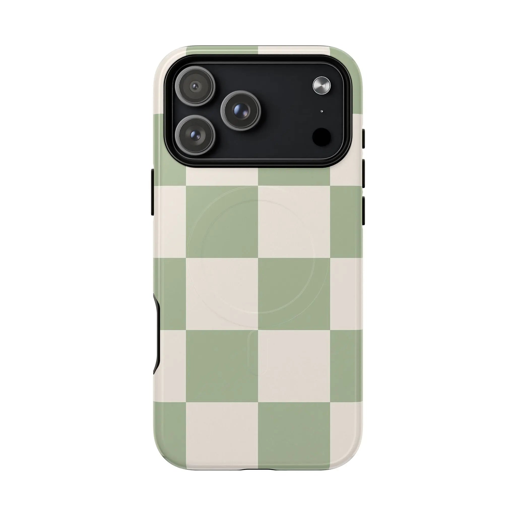 Sage Checkerboard Tough iPhone Case - Compatible with MagSafe - Shamo's