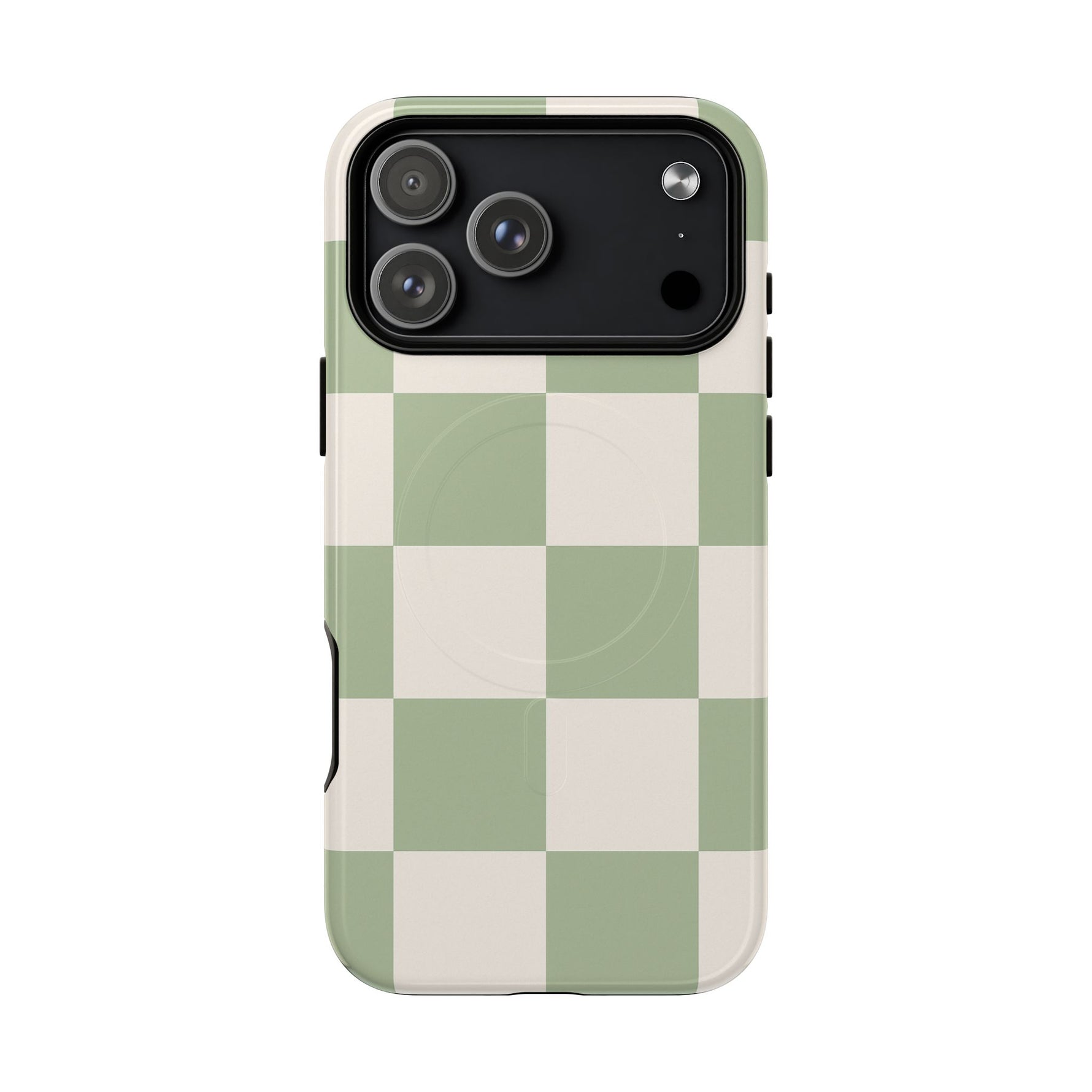 Sage Checkerboard Tough iPhone Case - Compatible with MagSafe - Shamo's