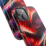 Abstract Red Wave Magnetic Impact-Resistant Phone Case | MagSafe