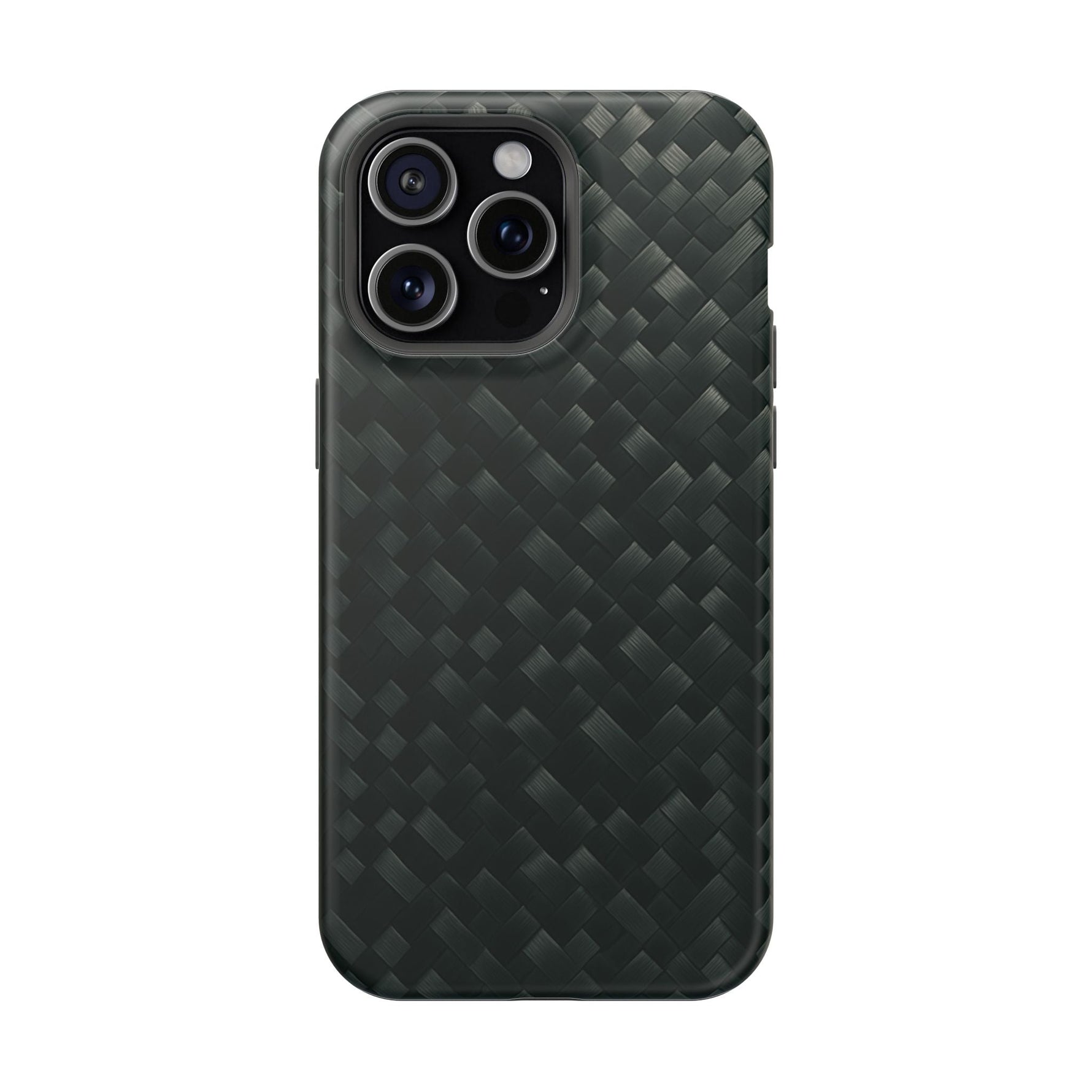 Dark Carbon Fiber Texture Magnetic Impact-Resistant iPhone Case | MagSafe compatible  Shamo's iPhone 15 Pro Max / Matte