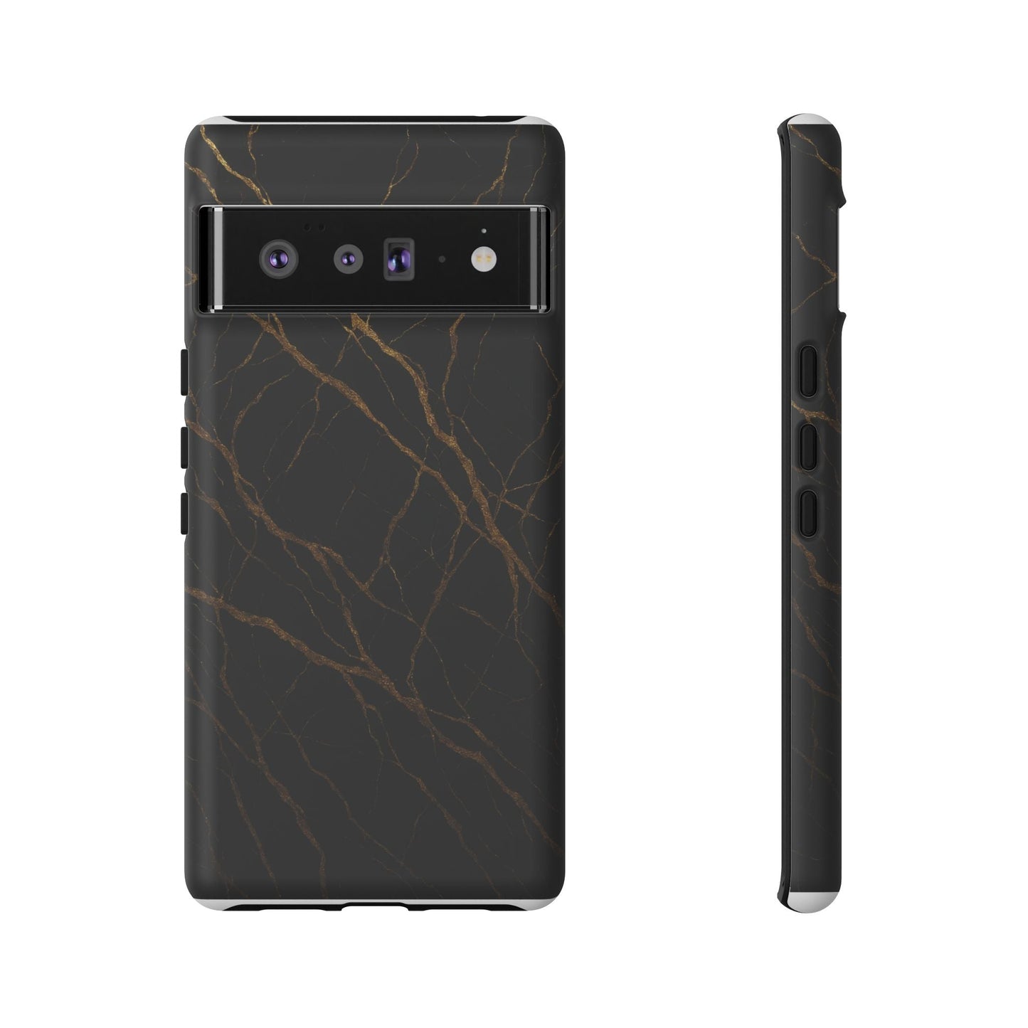 Black Marble Tough iPhone Case