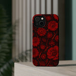 Melted Lava Dark Red Floral iPhone Case — MagSafe Compatible  Shamo's