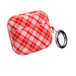 Red Plaid AirPod Case – Festive Check Pattern Protective Cover
