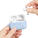 Pastel Blue Bow Pattern AirPod Case — Elegant Bow Pattern Protective Cover