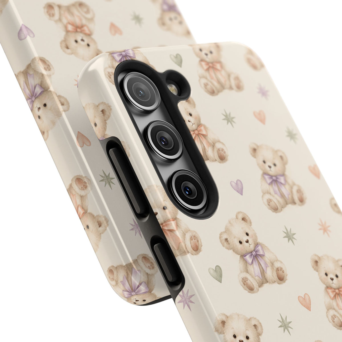 Cute Pastel Bear Impact Phone Case | Heart & Star Kawaii Pattern