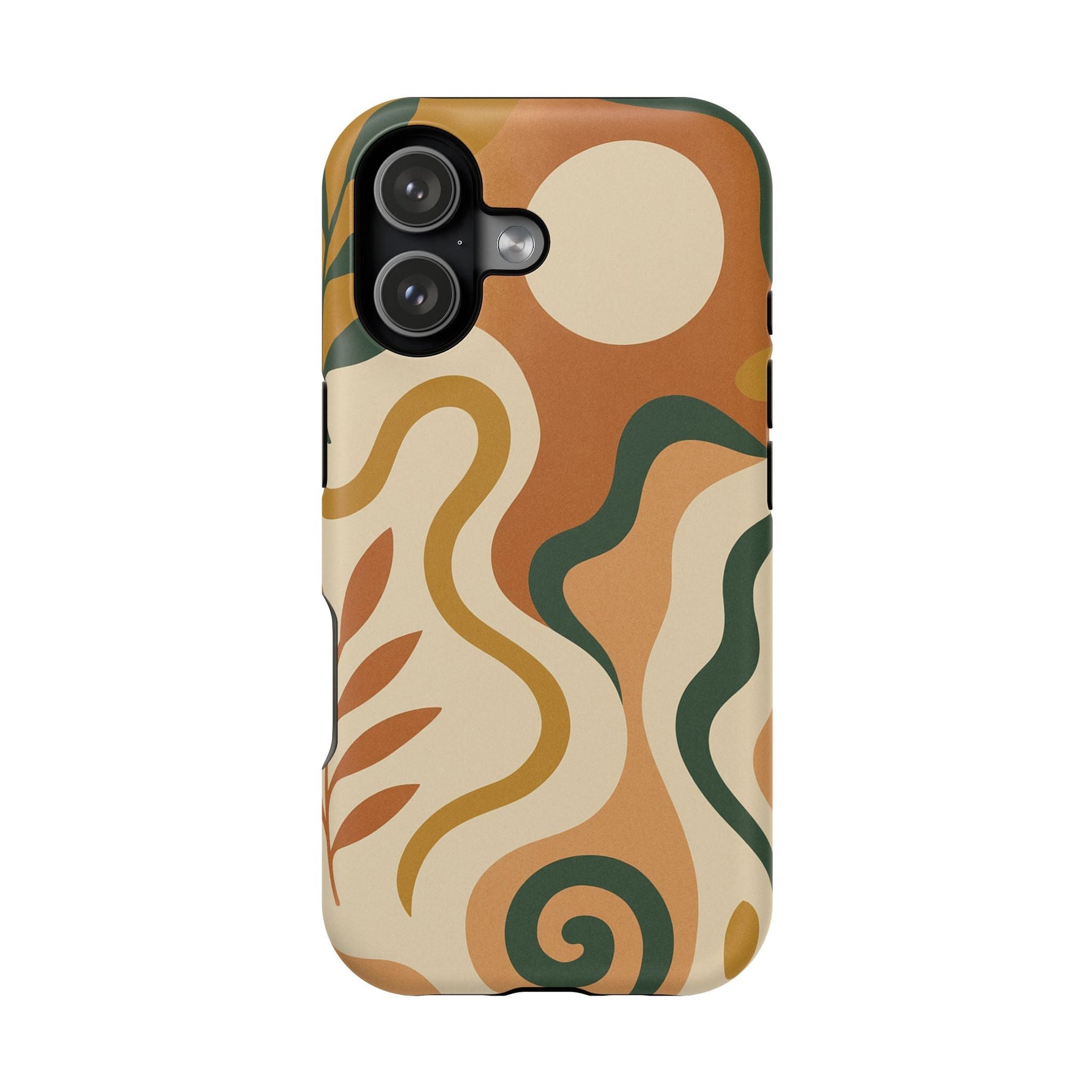 Abstract Earth-Tone Impact iPhone Case — MagSafe  Shamo's iPhone 17 / Matte