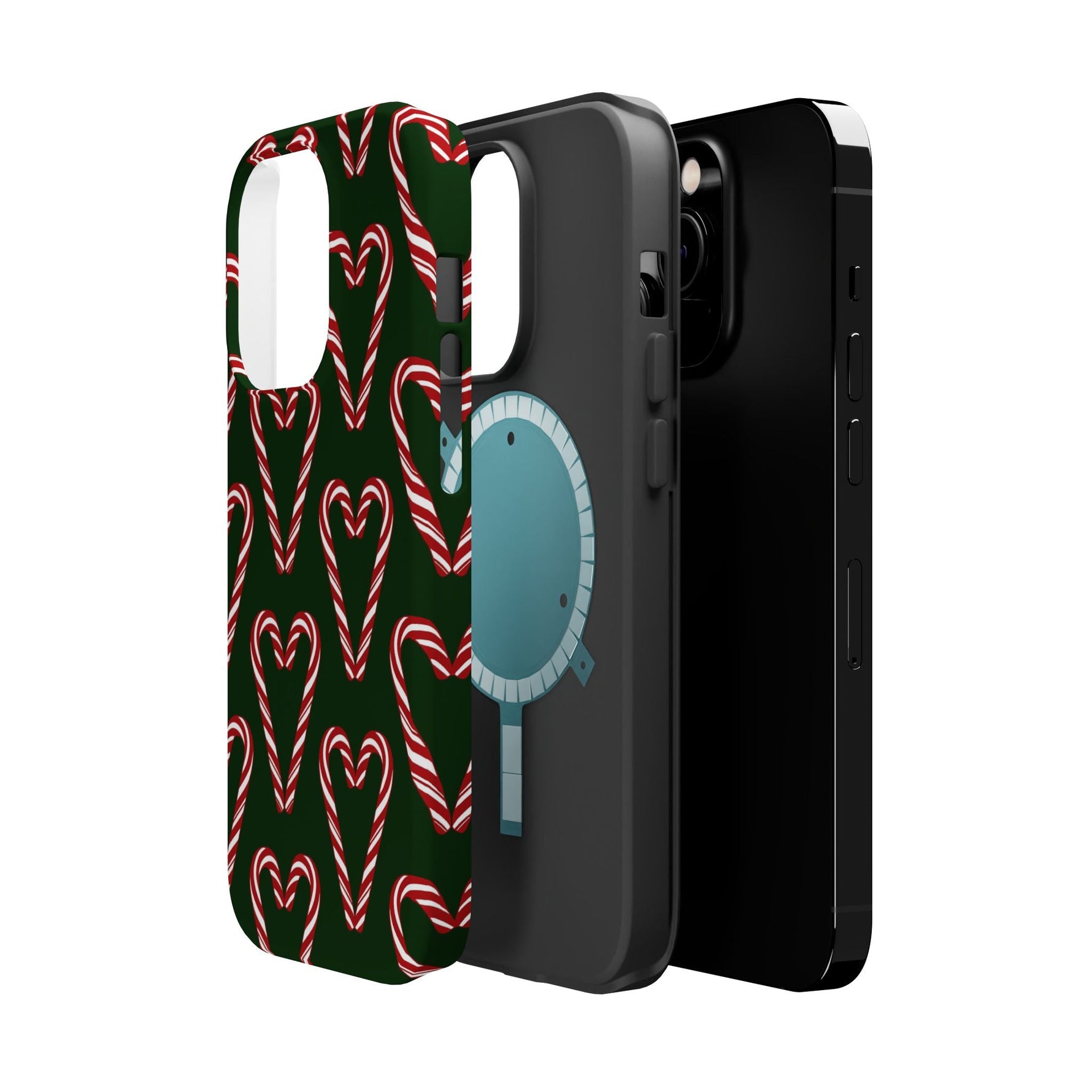 Candy Cane Heart MagSafe Impact-Resistant iPhone Case  Shamo's