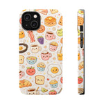 Kawaii Breakfast Pattern Magnetic Phone Case, Cute Cartoon Food Impact-Resistant Cover, MagSafe Compatible