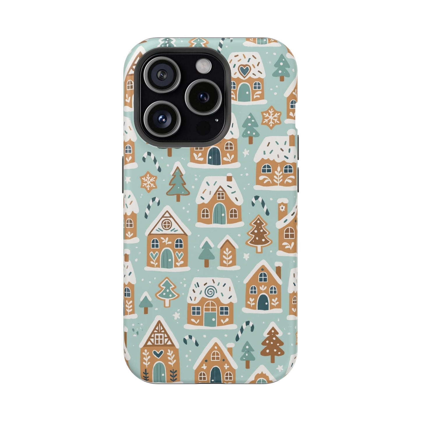 Winter Gingerbread Village Holiday Theme iPhone Case with MagSafe compatibility  Shamo's iPhone 15 Pro / Matte