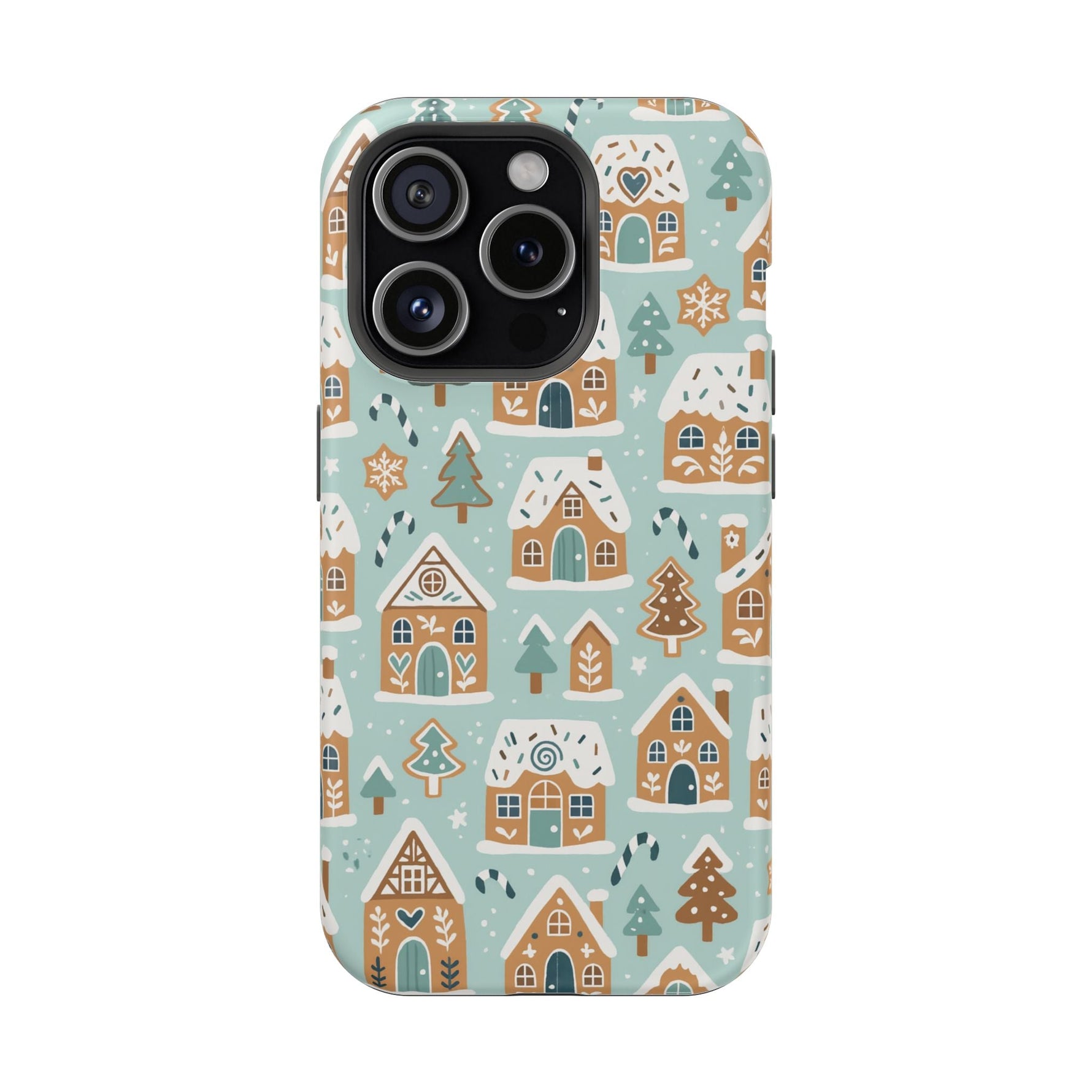 Winter Gingerbread Village Holiday Theme iPhone Case with MagSafe compatibility  Shamo's iPhone 15 Pro / Matte