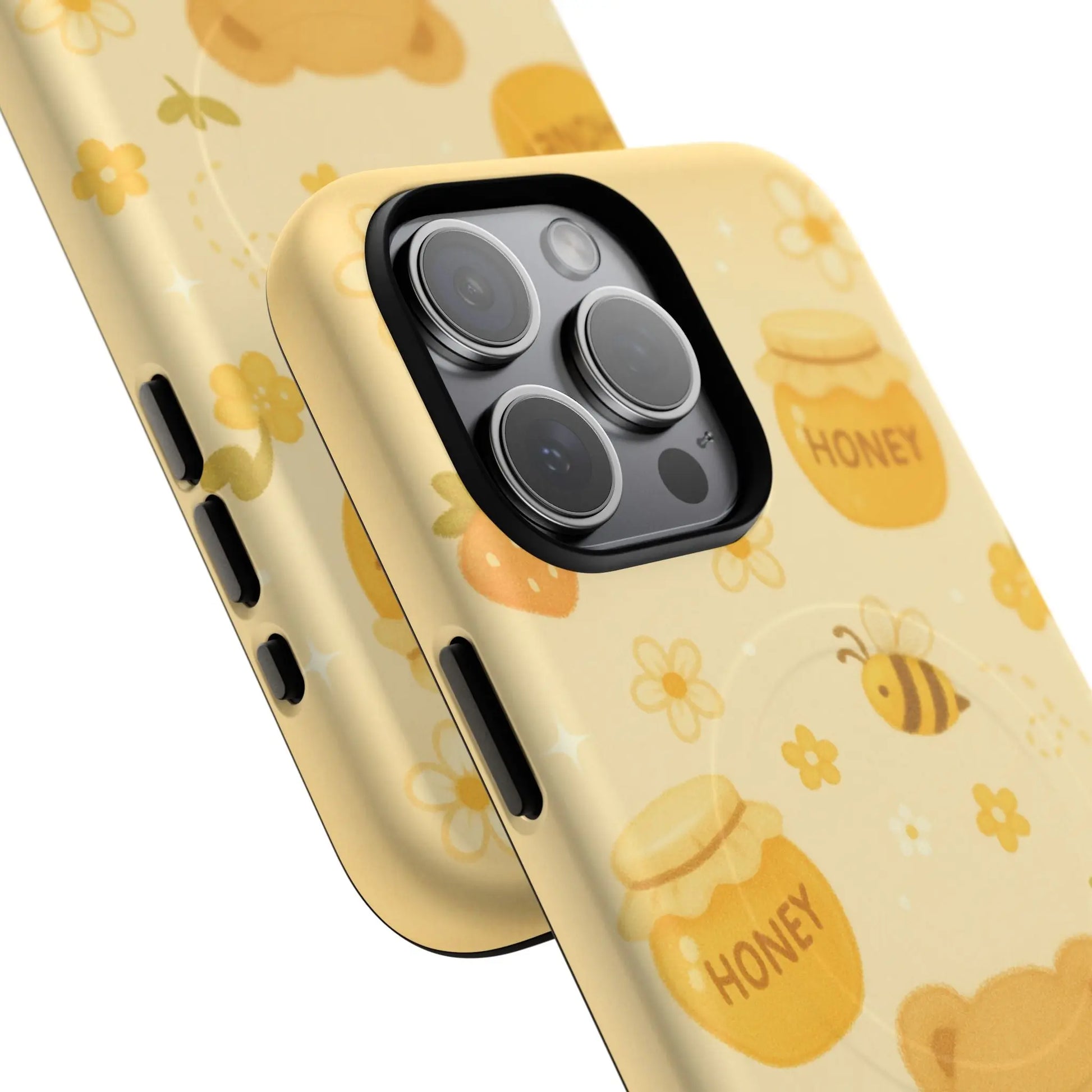 Cute Honey Teddy Bear iPhone Case — Yellow Bee & Honey Pot Design with MagSafe - Shamo's