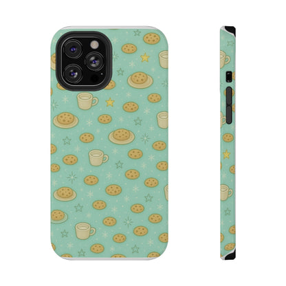 Cookie & Coffee Pattern Tough iPhone Case — Impact-Resistant