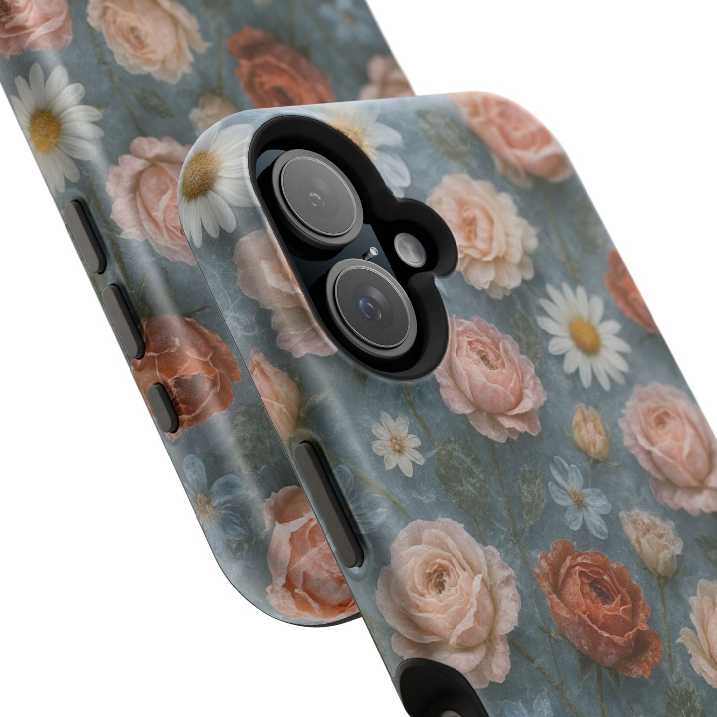 Frozen Floral Vintage Roses & Daisies iPhone Case with MagSafe compatibility  Shamo's