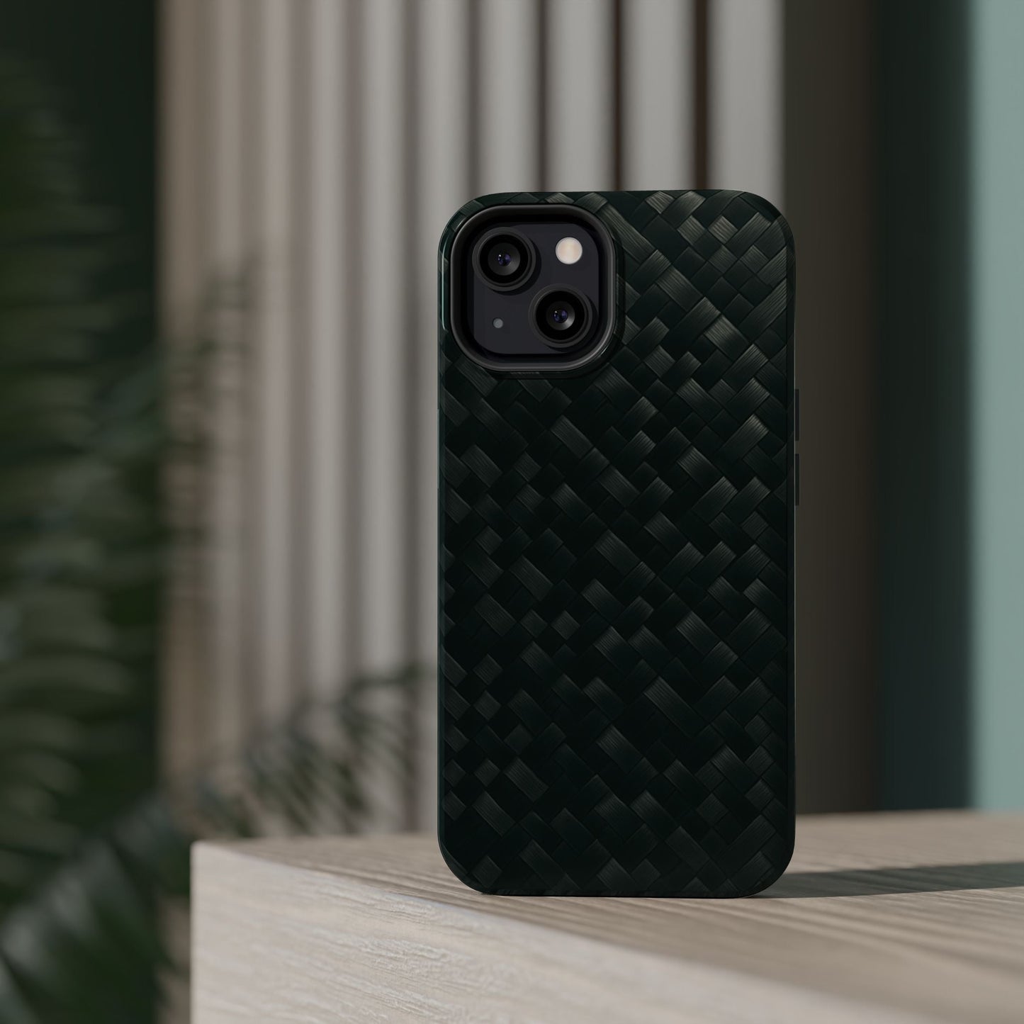 Dark Carbon Fiber Texture Magnetic Impact-Resistant iPhone Case | MagSafe compatible  Shamo's
