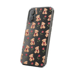 Romantic Teddy Bear Impact-Resistant Phone Case with Heart Design