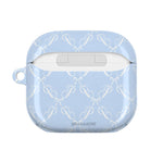 Pastel Blue Bow Pattern AirPod Case — Elegant Bow Pattern Protective Cover