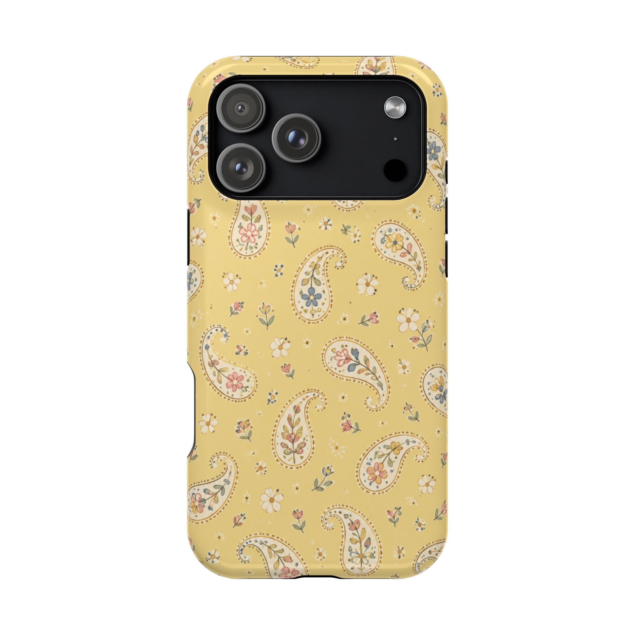 Honey Paisley MagSafe Phone Case, glossy iPhone 18 Pro Max, rear view