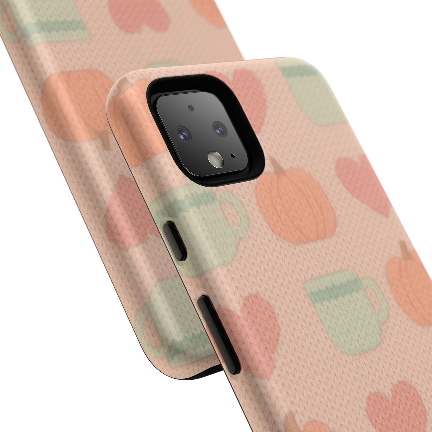 Autumn Cozy iPhone Case – Pumpkin, Heart & Coffee Cup Pattern