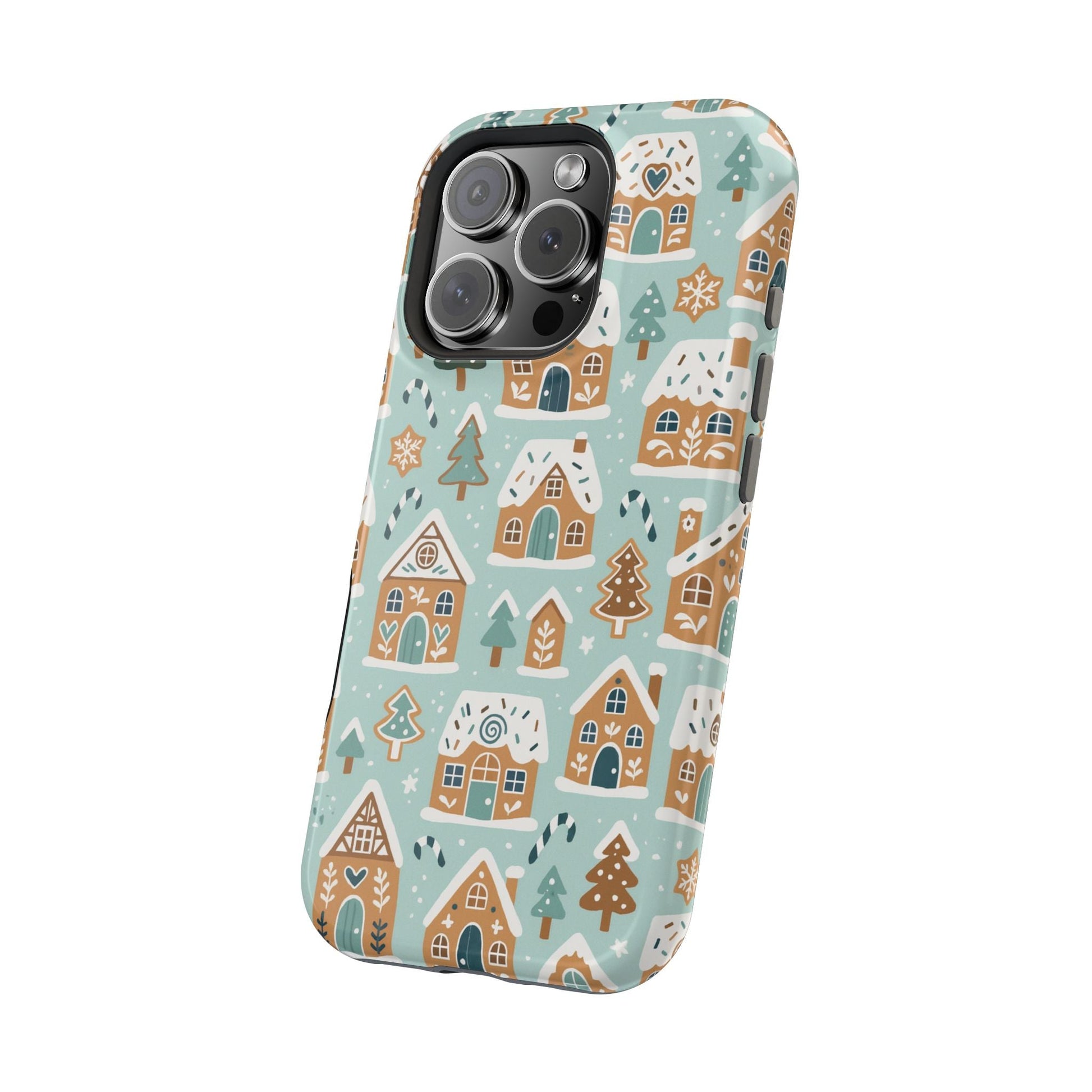 Winter Gingerbread Village Holiday Theme iPhone Case with MagSafe compatibility  Shamo's