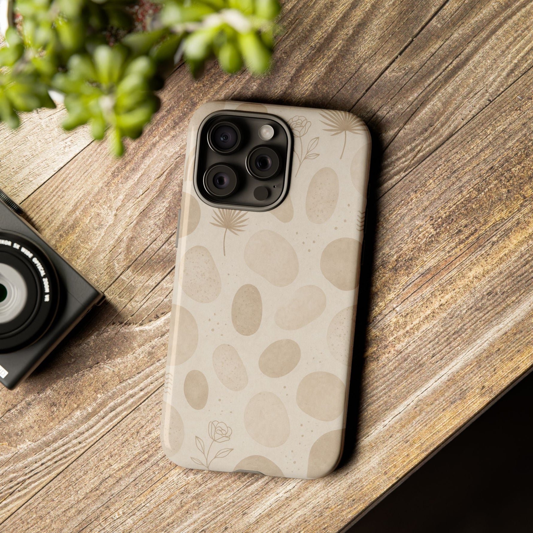 Neutral Pebble Pattern Tough iPhone Case  Shamo's