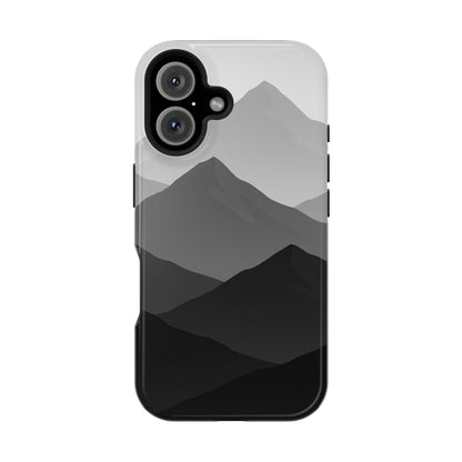Monochrome Mountain Design iPhone Case | MagSafe  Shamo's iPhone 16 / Glossy