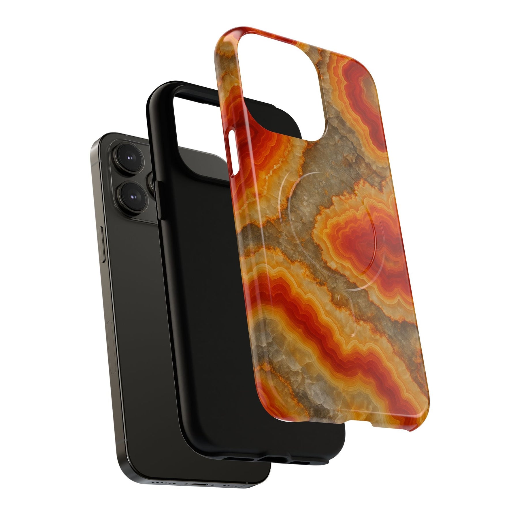 Agate Glow Marble iPhone Case Orange Geode Stone Design with MagSafe  Shamo's