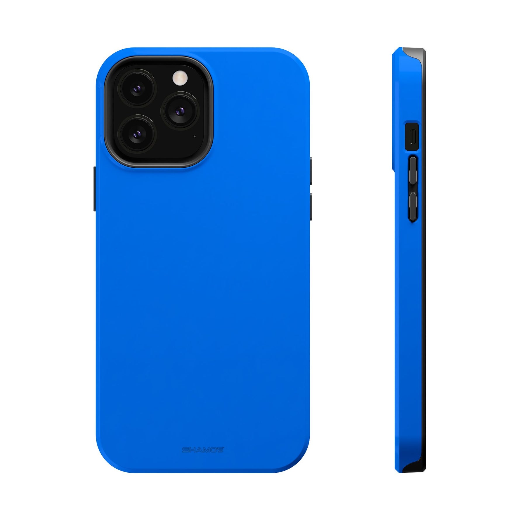 Cobalt Pop Blue Solid Color Impact-Resistant iPhone Case | Slim Shockproof MagSafe-Compatible