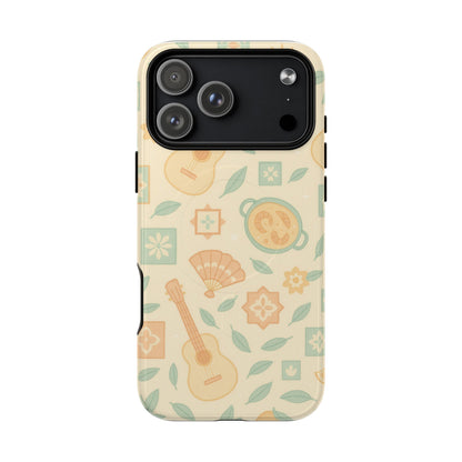 Spain hand-drawn Floral Summer Beach Vibes iPhone Case with MagSafe