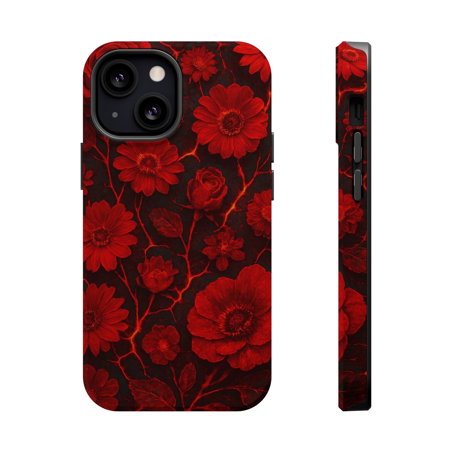 Melted Lava Dark Red Floral iPhone Case — MagSafe Compatible  Shamo's iPhone 13 Mini / Matte